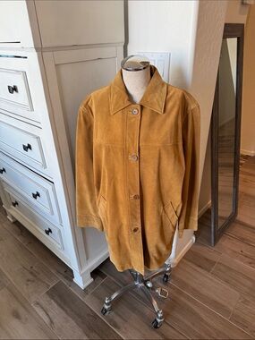 Vintage Coach M suede car coat jacket